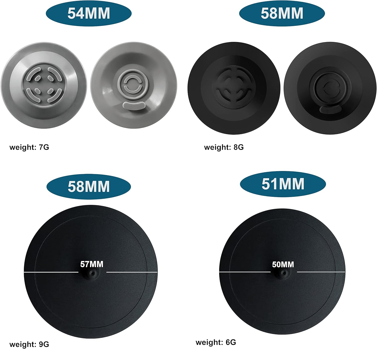 NEOUZA Espresso Machine Silicone Backflush Disc Blind Filter for 51Mm 54Mm 58Mm Coffee Maker Compatible with Cleaning Tablet Powder 2 Packs (54Mm for Breville/Sage 8 Series) image number 4