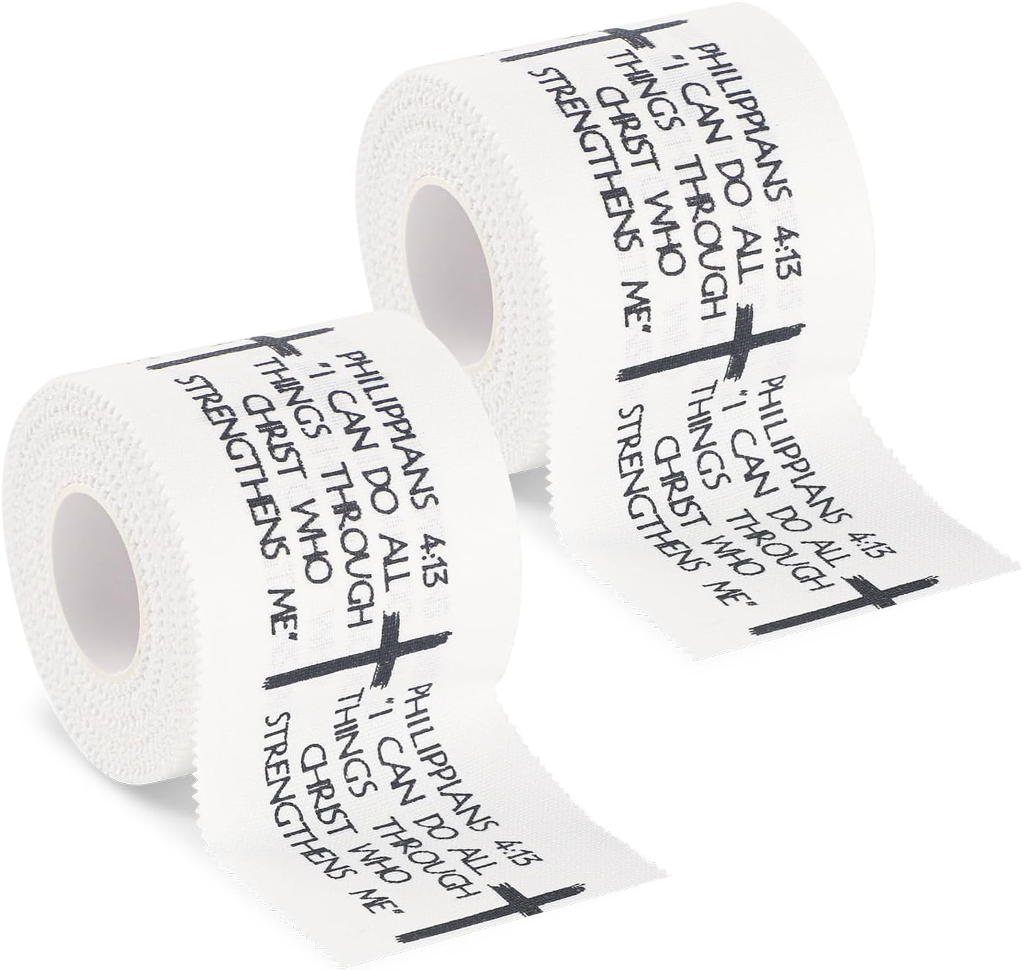 2Pcs Cross Athletic Tape, 2In X 23Ft Breathable Sports Tape for Baseball Soccer Boxing Football Christian Bible Verse Athlete Wrist Wrap for Religious Stability & Performance image number 2