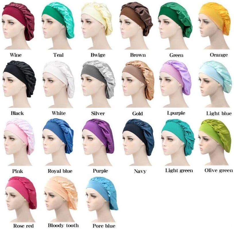 Sleeping Bonnet Silk Satin Cap for Women - Soft, Breathable, Elastic Night Hat for Hair Care and Protection, Suitable for Hair Rollers, Overnight Treatments image number 1