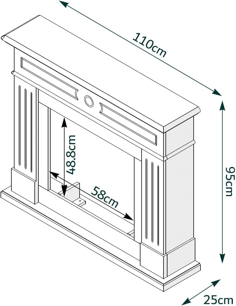 Modaliving Aura 2000W Electric Fireplace Heater White Mantel Suite image number 2