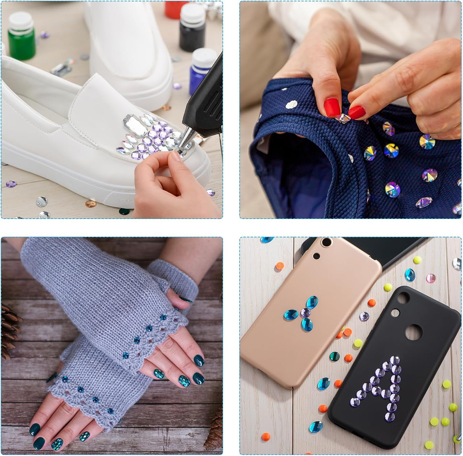 Uxcell 15Mm Flat Back round Acrylic Rhinestones, 500 Pack Plastic Circle Gems for Jewelry Making Costume Embellishments Crafts, White image number 2