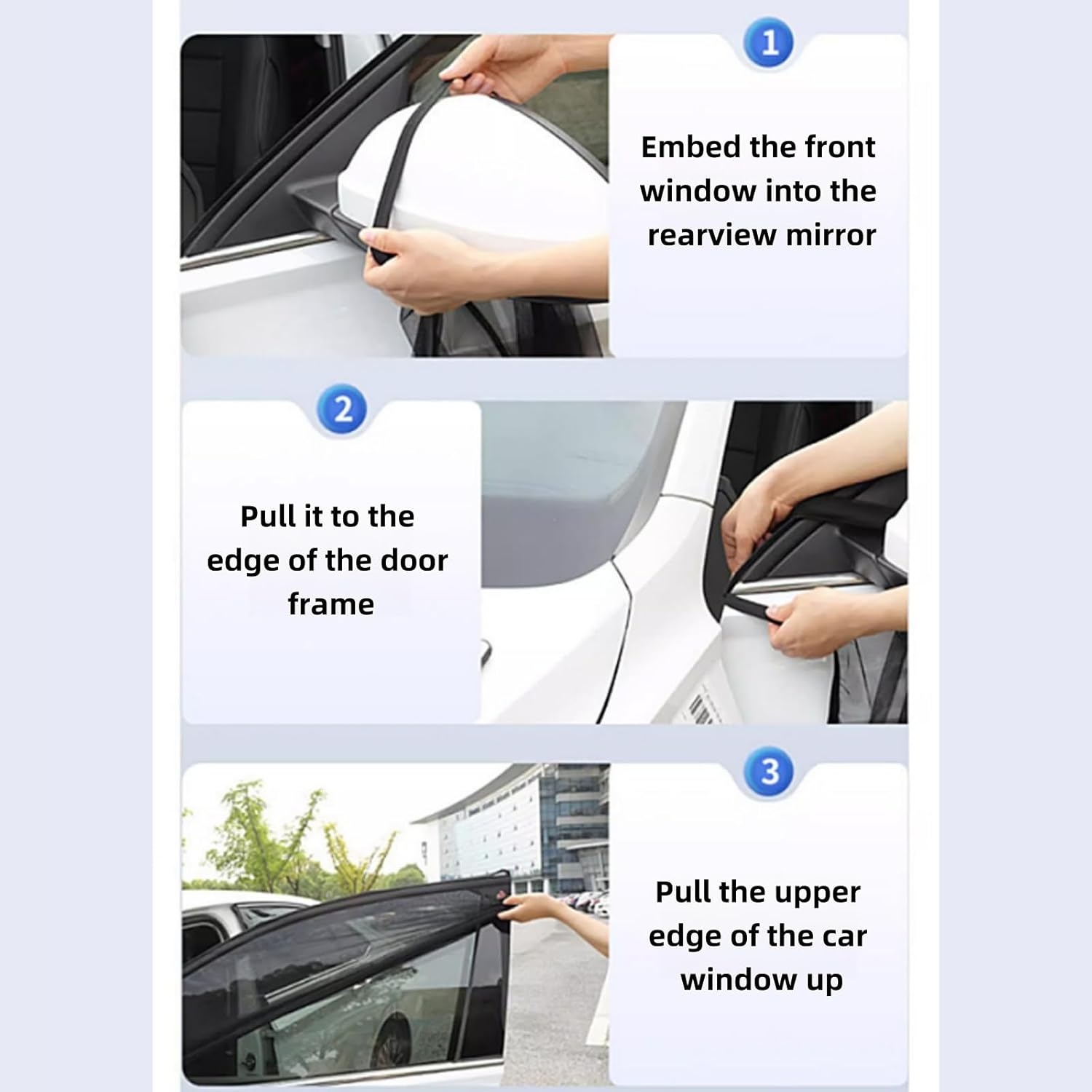 4Pcs Car Window Shade,Full Window Covers,Breathable Mesh Sunshades, General Motors Car Window Sunshades,Prevent Direct Sunlight.Fit Most Car Windows. image number 2