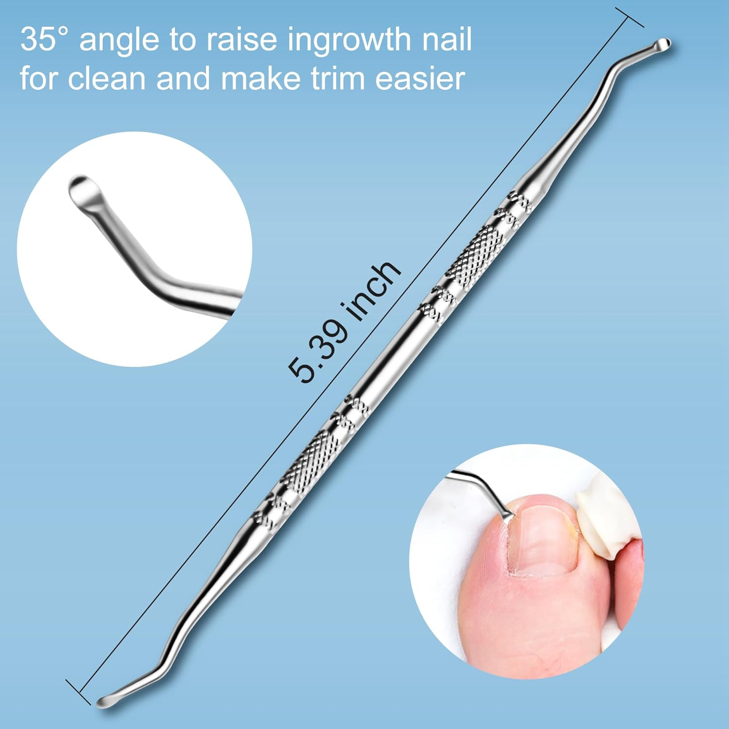 Ingrown Toenail Treatment W/Ingrown Toenail Drops Reliever & Softener,Double Sided Pedicure Nail Lifter Tool for Easy Trimming Care Thick Nail & Ingrown Toe Nail,Toenail Cleaner Kit for Men Women image number 2