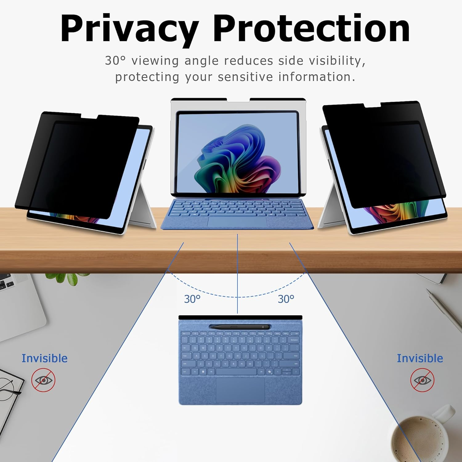 Adeway Privacy Screen Protector for Surface Laptop Studio 2/1 14.4 Inch, Magnetic Nano, Anti-Spy, Removable, Blue Light & UV Blocking, Anti-Glare