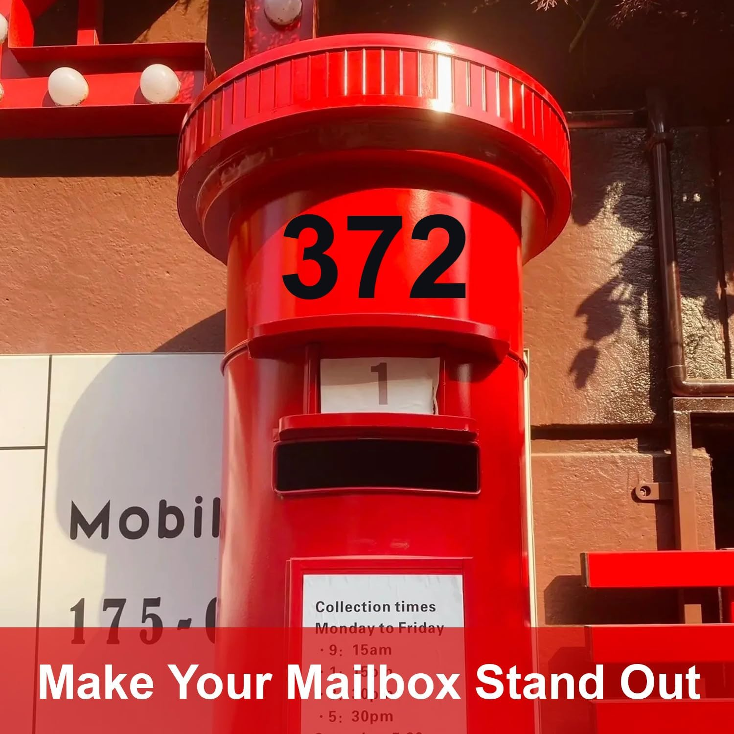 Proxima Direct Reflective Mailbox Numbers - 40 Pcs Waterproof Vinyl Stickers, 3 Inch Self-Adhesive Numbers for Mailbox, Door, Garbage Bins, Address Number image number 1