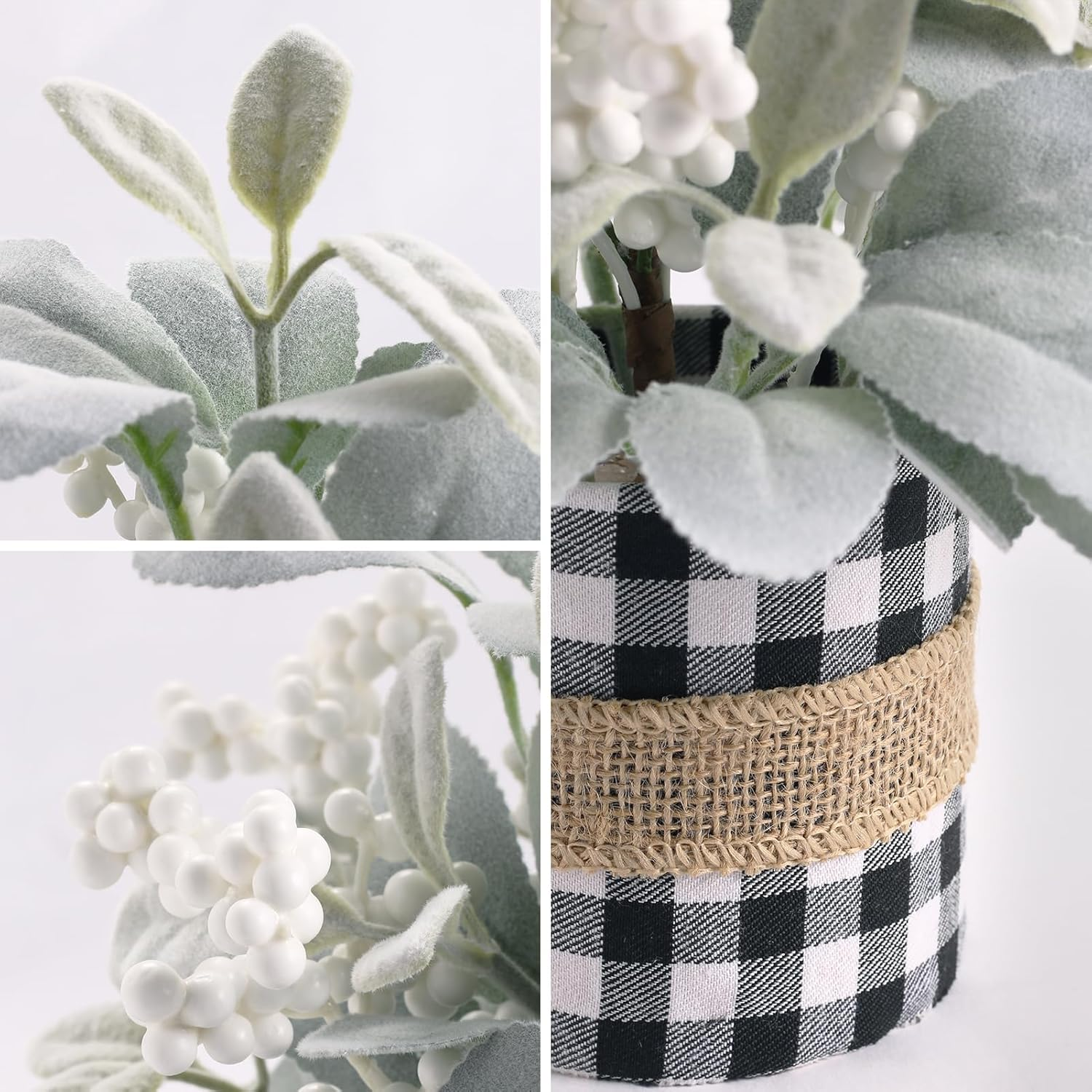 Flocked Lambs Ear Tabletop Mini Small Table Top Winter Christmas Tree,10" Artificial Little Potted for Christmas Decor, for Home Indoor Holiday. image number 2