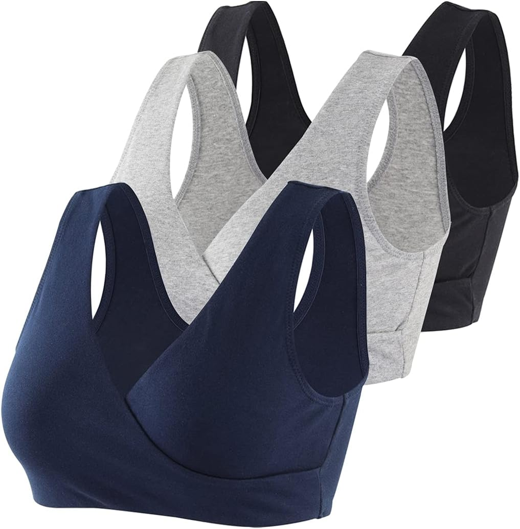COLOMI Maternity Nursing Bra Wireless Cotton Breastfeeding Bra for Sleep