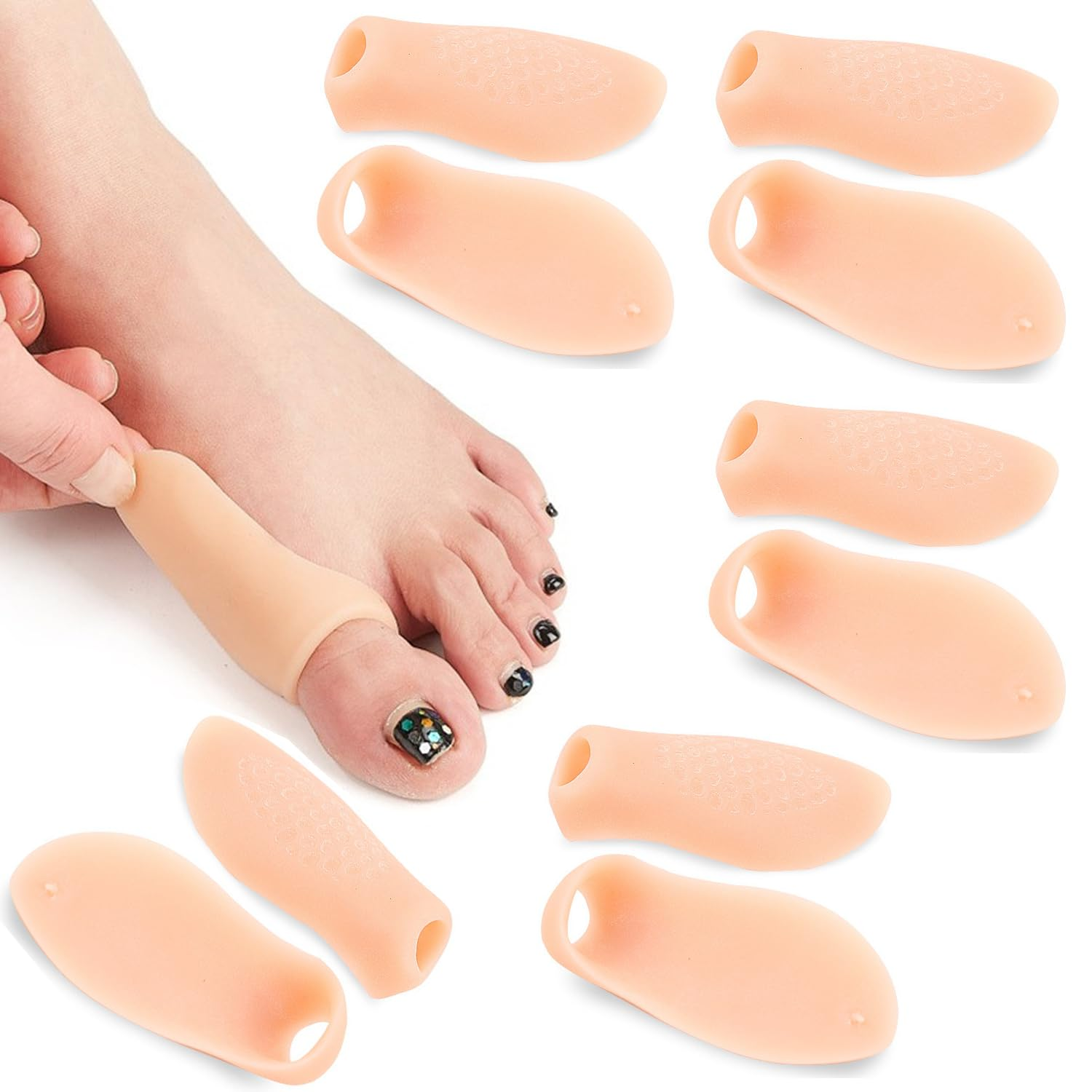 Bunion Correctors Toe Straightener, 10 Pcs Gel Bunion Guard Bunion Protector, Bunion Pads, Bunion Relief with Gel Shield, Toe Spacers Gel Toe Separators Big Toe for Hallux Valgus Relieve (Transparent)