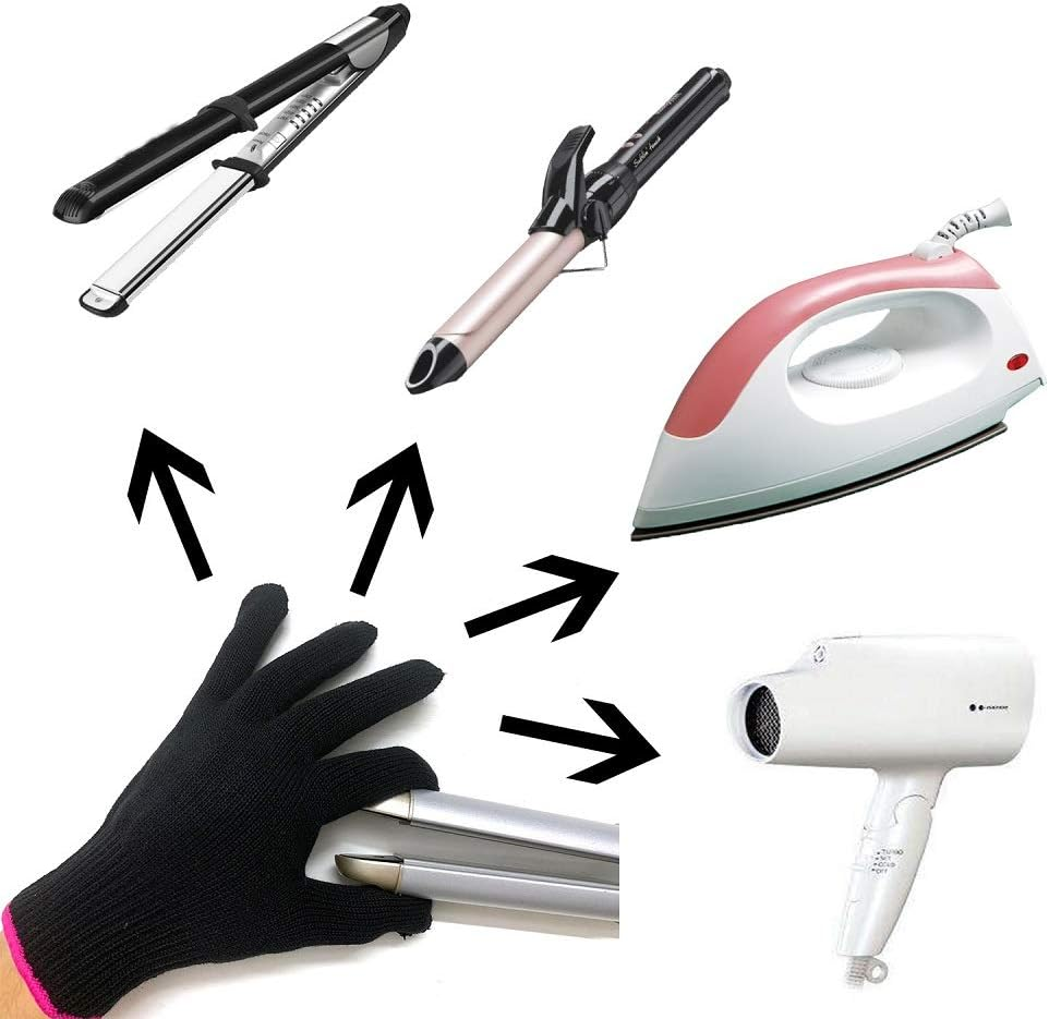 Lessmon 2 Professional Heat Resistant Gloves for Hair Styling Heat Blocking for Curling, Flat Iron and Curling Wand Suitable for Left and Right Hands image number 1