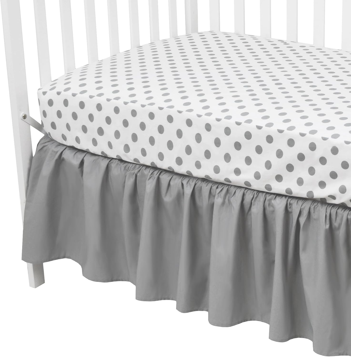 American Baby Company 100% Natural Cotton Percale Ruffled Crib Skirt, Ecru, Soft Breathable, for Boys and Girls