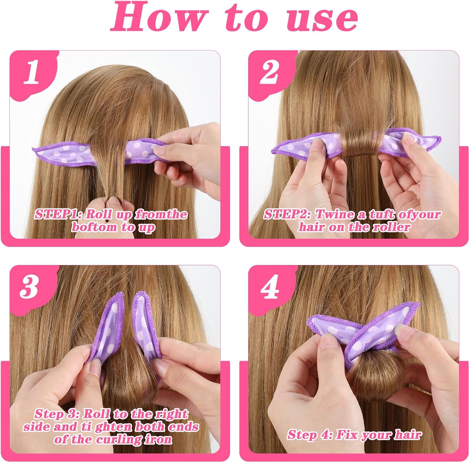 Classicseali Pack of 10 Cushion Curlers, Foam Curlers, Styling Tool, 20.3 X 3.6 Cm, Flexible Foam Sponge Curlers for Long, Short, Thick and Thin Hair (5 Colours) image number 2