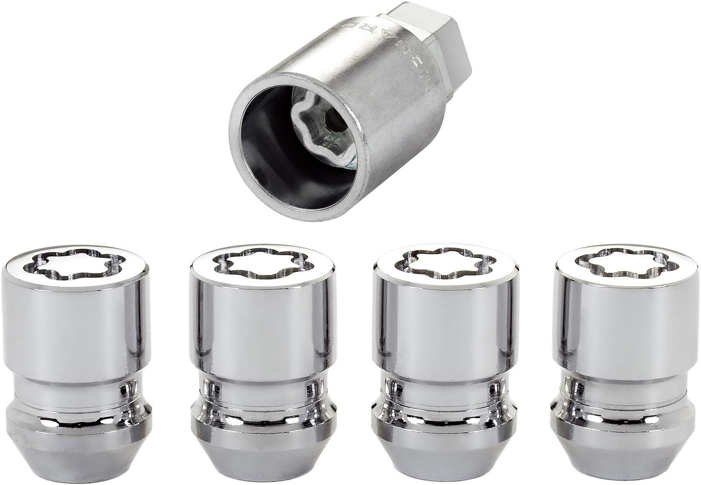 Mcgard 24157 Chrome Cone Seat Wheel Locks (M12 X 1.5 Thread Size) - 4 Locks / 1 Key image number 2