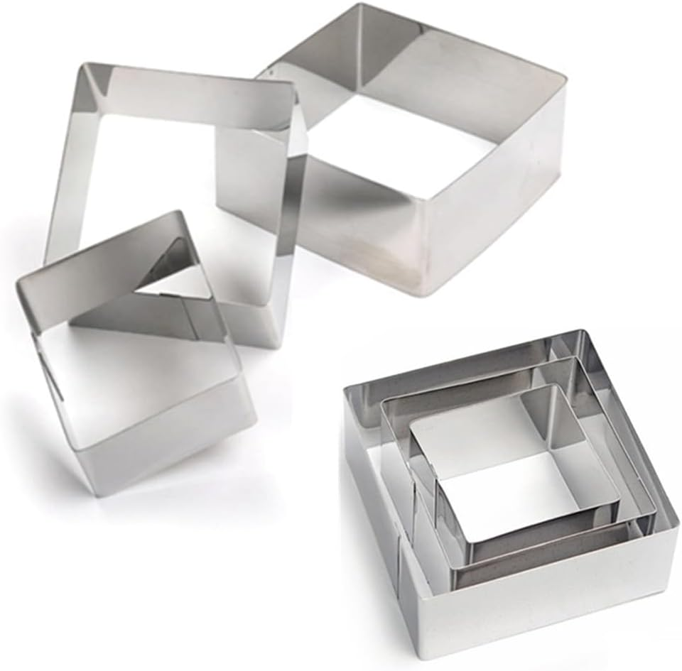 Cake Mold Ring, Cake Square Mold, Square Cake Ring 6Pack, Cuicanfla Mousse Cake Mold Ring for Kitchen DIY Pastry Nonstick DIY Baking Accessories for Birthday, Party image number 3