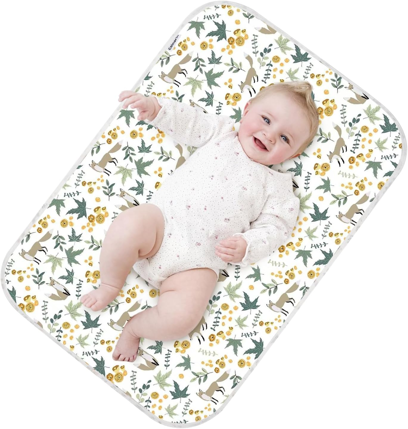 Baby Diaper Changing Pad &ndash; 31.5" X 21.5" Extra Large Waterproof Absorbent Portable Changing Mat, Reusable Changing Pad Liner for Travel or at Home Use(Floral1)