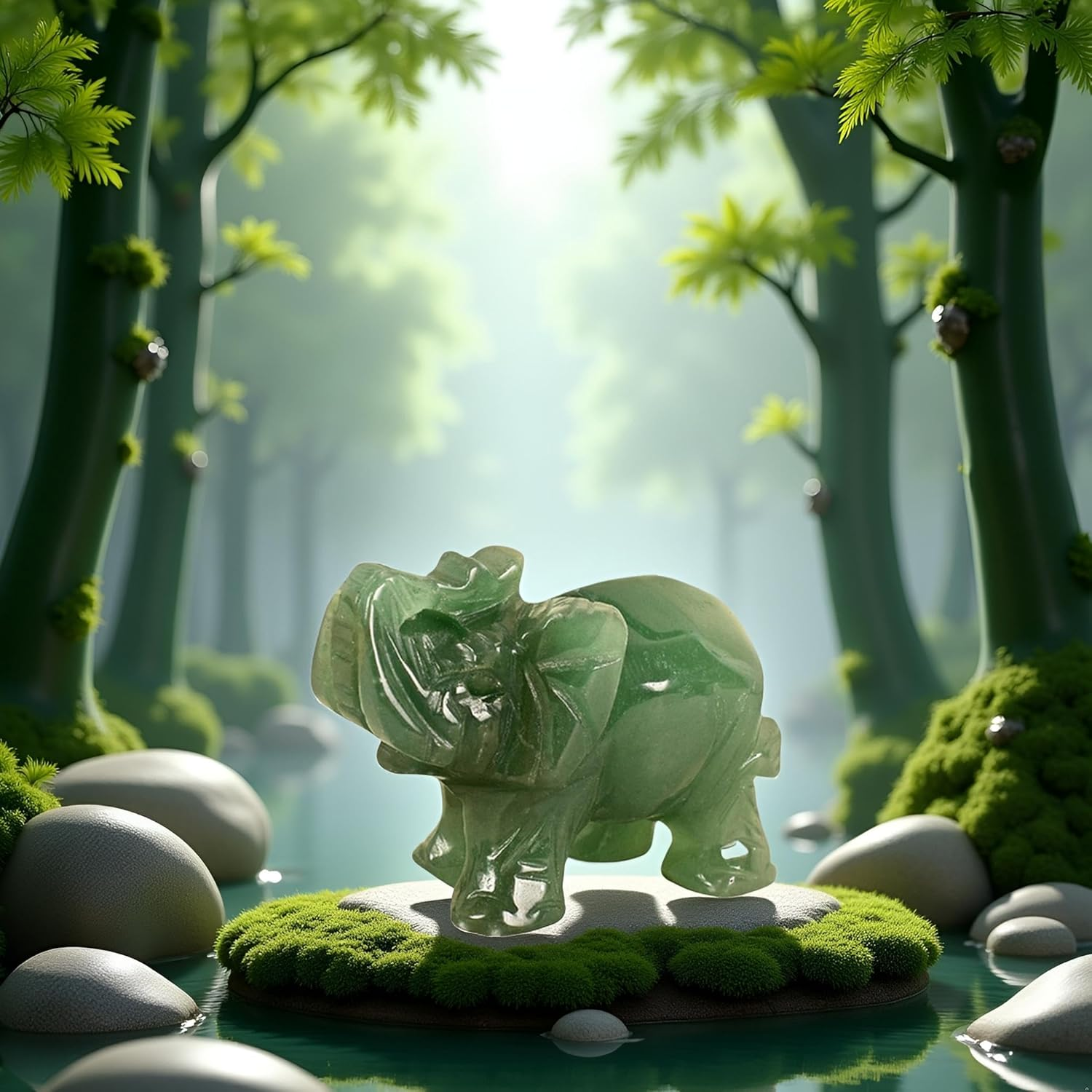 Green Elephant Ornament, Elephant Statue, Jade Stone Handcraft Natural Green Jade Stone Elephant Statue Decor Toys in Hand Home D&eacute;cor Accents,Jade Stone,Elephant 0Rnament,Sculptures image number 5