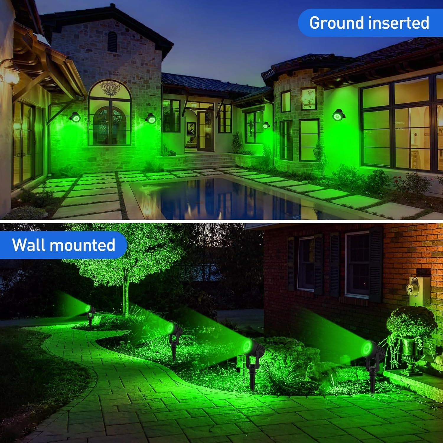 T-Sun LED Outdoor Solar Spot Lights, 2-In-1 Landscape Spotlight Green Color, Separated IP65 Waterproof Security Light Auto-Induction for Patio, Yard, Garden, Driveway, Corridor, Lawn image number 4