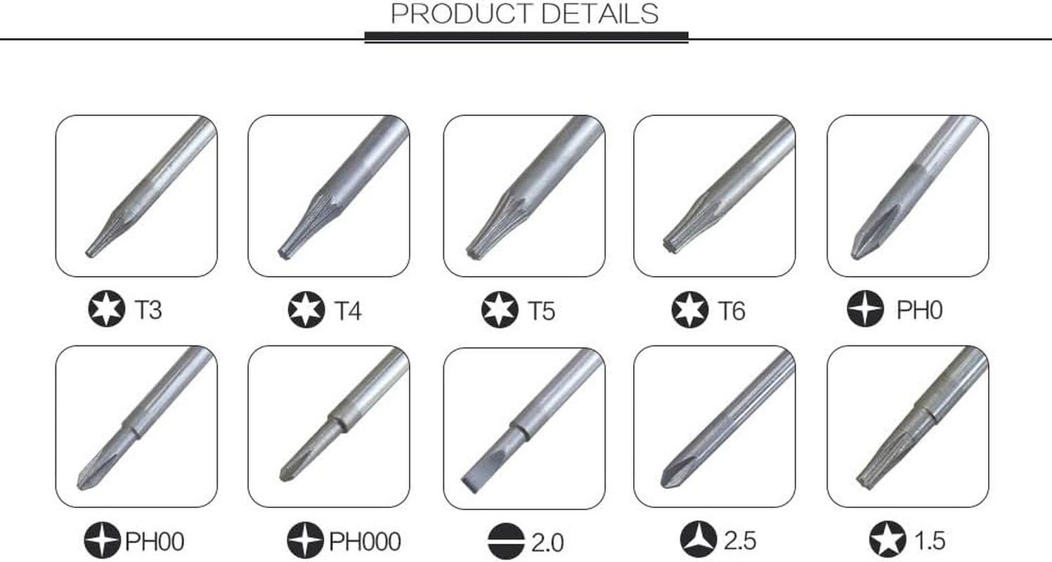 Torx T6 T8 T10 Screwdriver Set, Fixinus Repair Tool Set for PS5, PS4, PS3, Xbox One, Xbox 360 Controller and Ps/Xbox Console（Black) image number 3