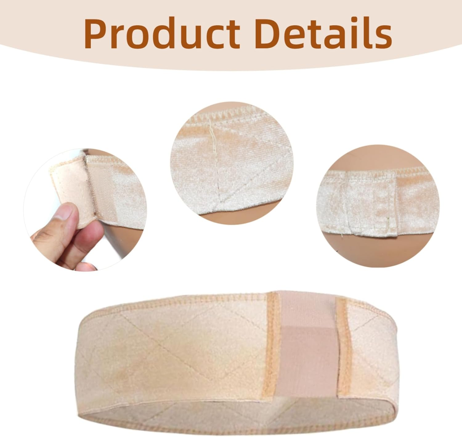 Pack of 2 Skin-Coloured Wig Grip, Non-Slip Seamless Wig Grip Headband Wig Band, Adjustable Elastic Wig Band, Soft Lace Velvet Wig Accessories for Sports, Yoga, Attaching Wigs image number 2