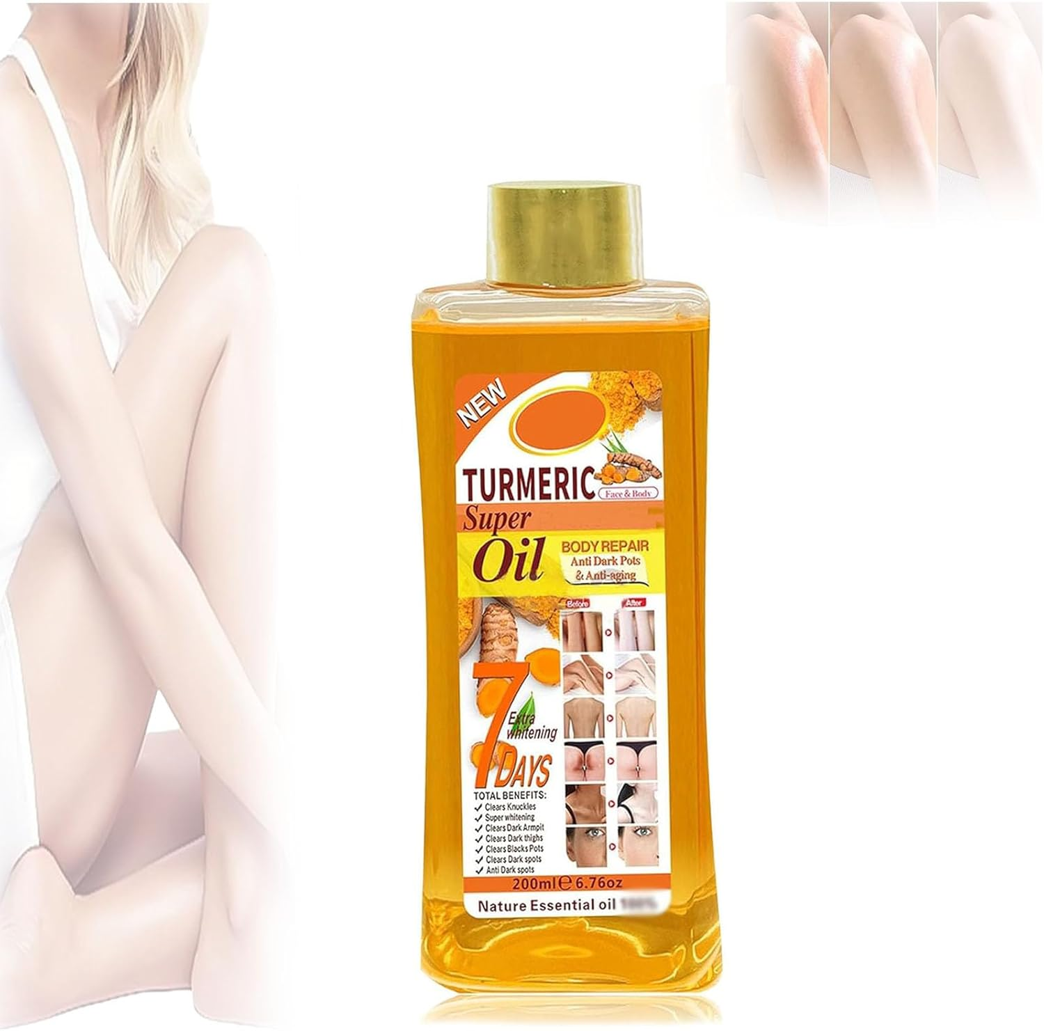 Soft 7 Oil, Soft 7 Turmeric Oil, Soft 7 Oil Body, Soft 7 Turmeric Body Oil, Soft 7 Turmeric Honey Oil, Turmeric Oil for Skin, Veetgold Body Oil, Veetgold Turmeric Super Whitening Body Oil (1Pc)