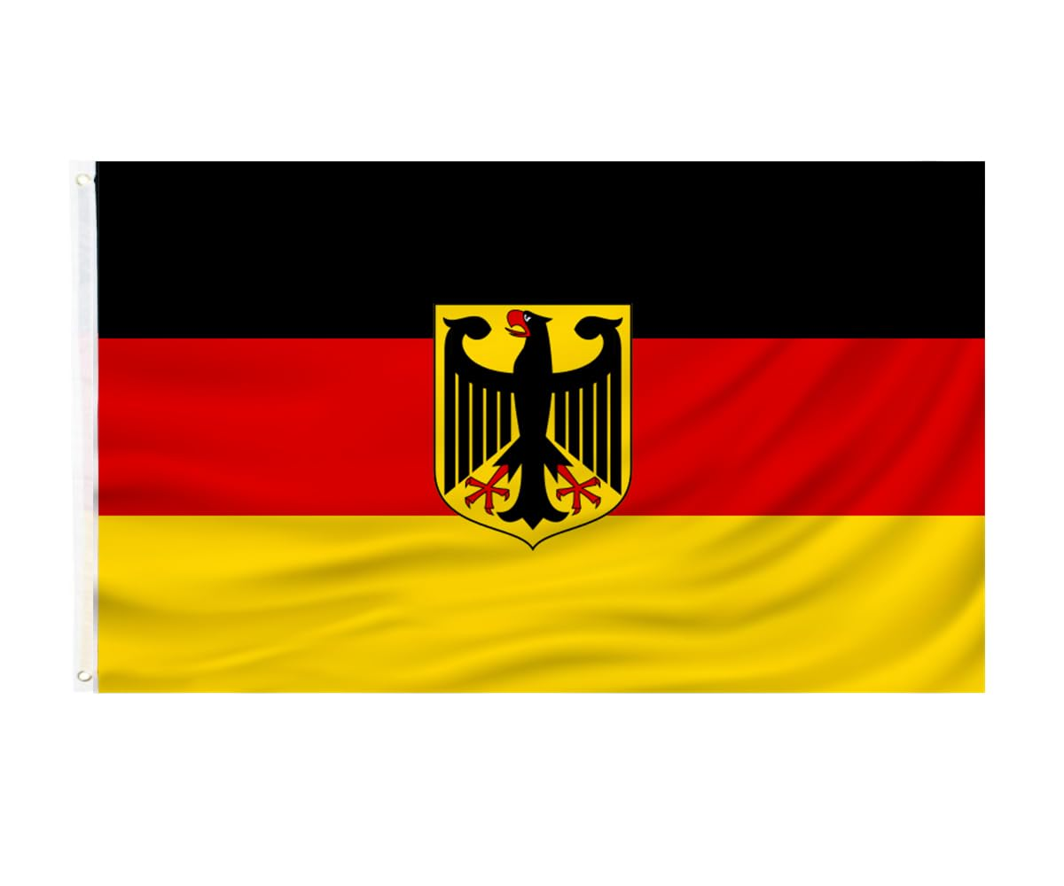 German Ensign Flag 3X5 FT Germany Eagle FLAG Polyester Deutschland Flagge Outdoor Indoor Canvas Header and Double Stitched with Two Brass Grommets&hellip; image number 3