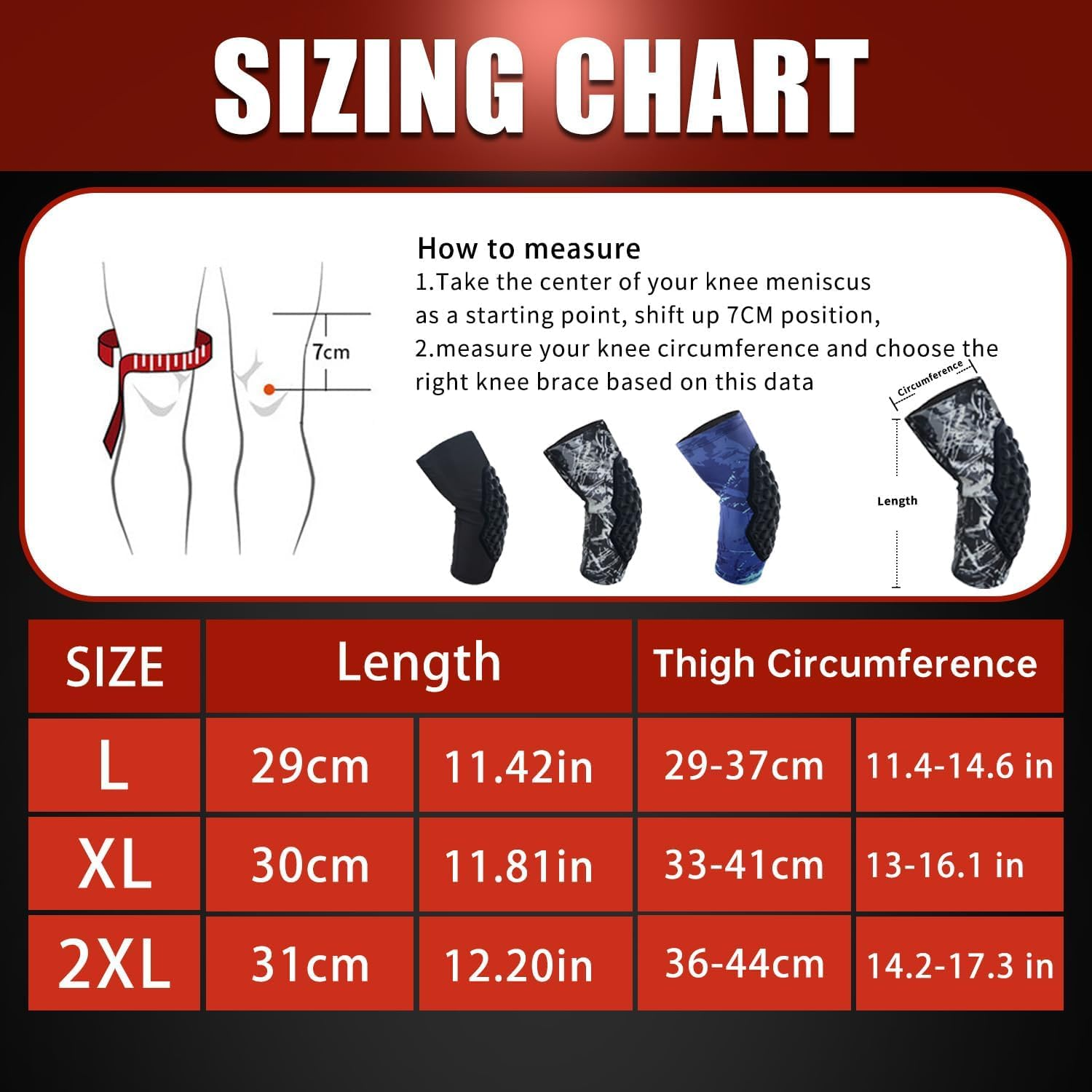 ZANZER Compression Knee Pads for Youth Adult, Basketball Baseball Knee Sports Brace Knee Support, Anti-Slip Collision Avoidance Knee Pad Protector Sleeve for Volleyball Football Cycling (1 Pair,Xl) image number 1