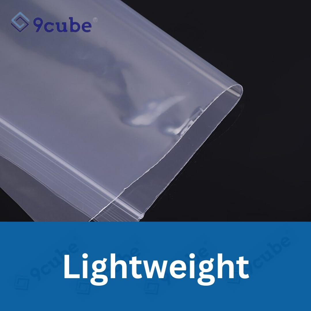 Resealable Zip Lock Bags &ndash; Clear Plastic Poly Bags with Seal Strip | Food Grade | 100 Pack (19Cm X19Cm) image number 6