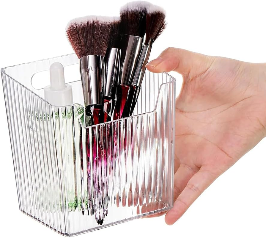 NYGHMY 4 Pcs Wall Mounted Organizers (With 4 Self-Adhesive Hooks), Plastic Transparent Wall Mount Storage Bins for Refrigerator, Kitchen, Bathroom, Office image number 5