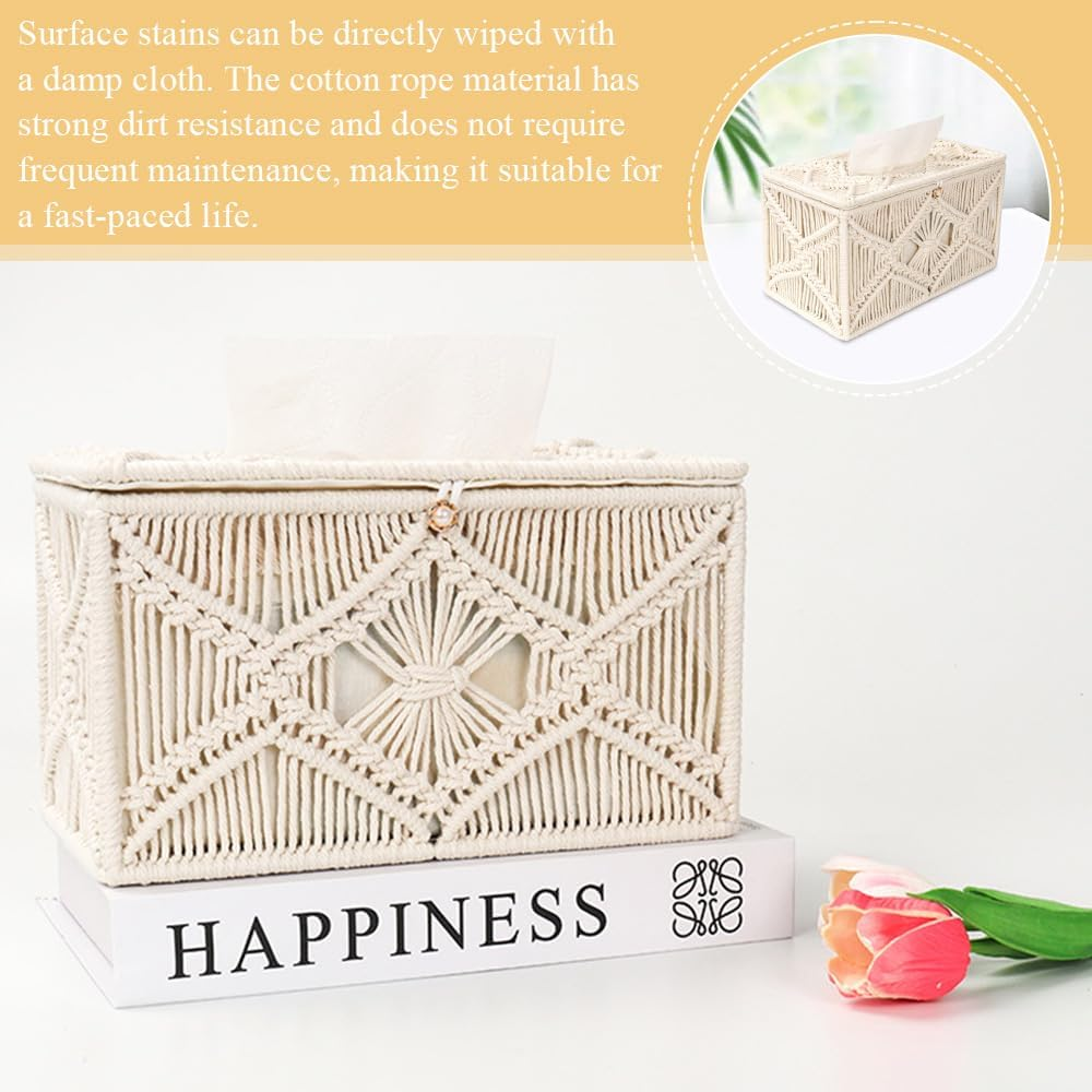 Tissue Box,Paper Tissue Holder,Storage Case,Napkin Organize,Daily Storage Box,For Bathroom Bedroom Dresser Living Room Office,Simple and Beautiful (Rectangle) image number 1