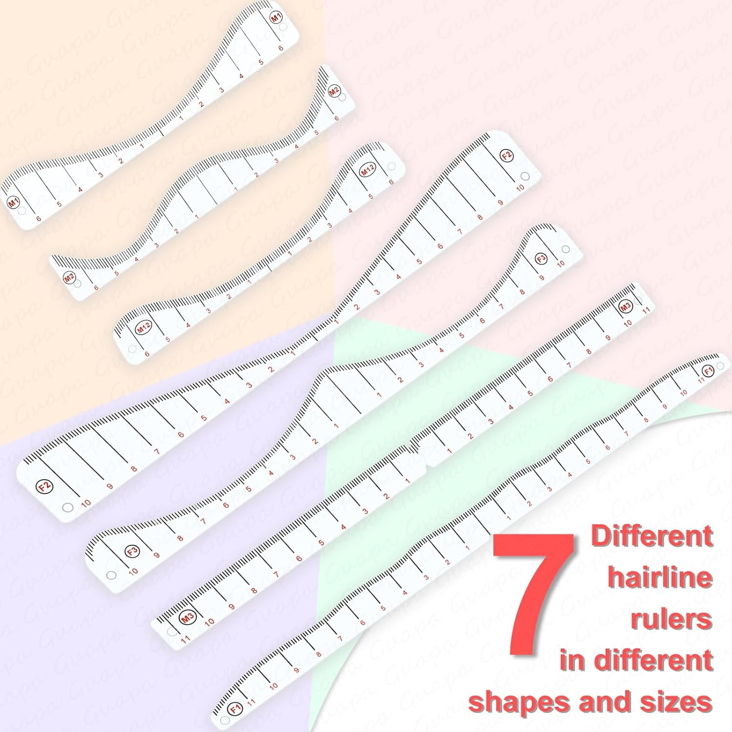 Hair Line Drawing Stencil, Micropigmentation, Multiple Styles for Men and Women, Precision Tool for SMP & Permanent Makeup (1 Pack Scalp Hairline Ruler) image number 4