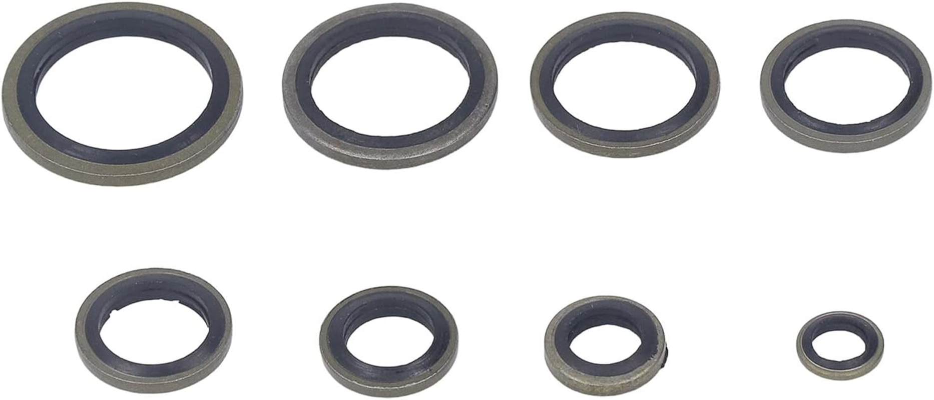Eujgoov Oil Seal Washer, Sump Plug Washers,110 Pcs 8 Sizes Oil Drain Gaskets M6 M8 M10 M 12 M14 M16 M20 Metal Rubber Self Centering Lip,Good Sealing,High Temperature,Enough image number 2