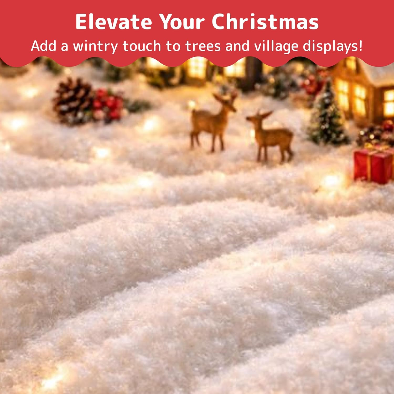 Christmas Snow Blanket Roll (2.6 X 7.8 Ft) for Christmas Decoration, Village Displays, under the Christmas Tree - Thick White Soft and Fluffy Snow Cover for Holiday Decor and Winter Displays image number 2