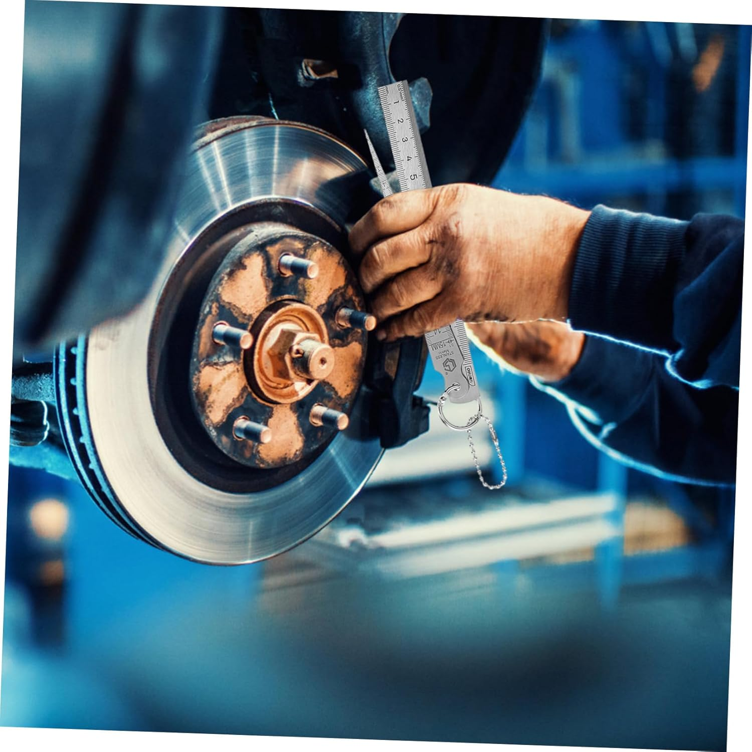 JUMPLAWN Gap Measuring Ruler Stainless Steel Feeler Gauge Automotive Tool for Door Gap Spark Plug Measurement image number 1