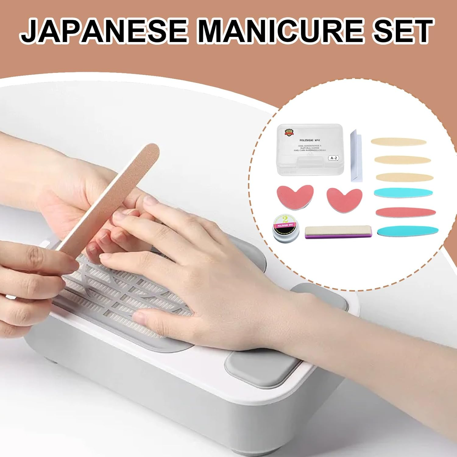 Fingernail Buffer and Shiner | Nail Care Kit - Manicure Repair Set for Girls Women Beginners Enthusiasts Daily Maintenance Home Travel Salon image number 3