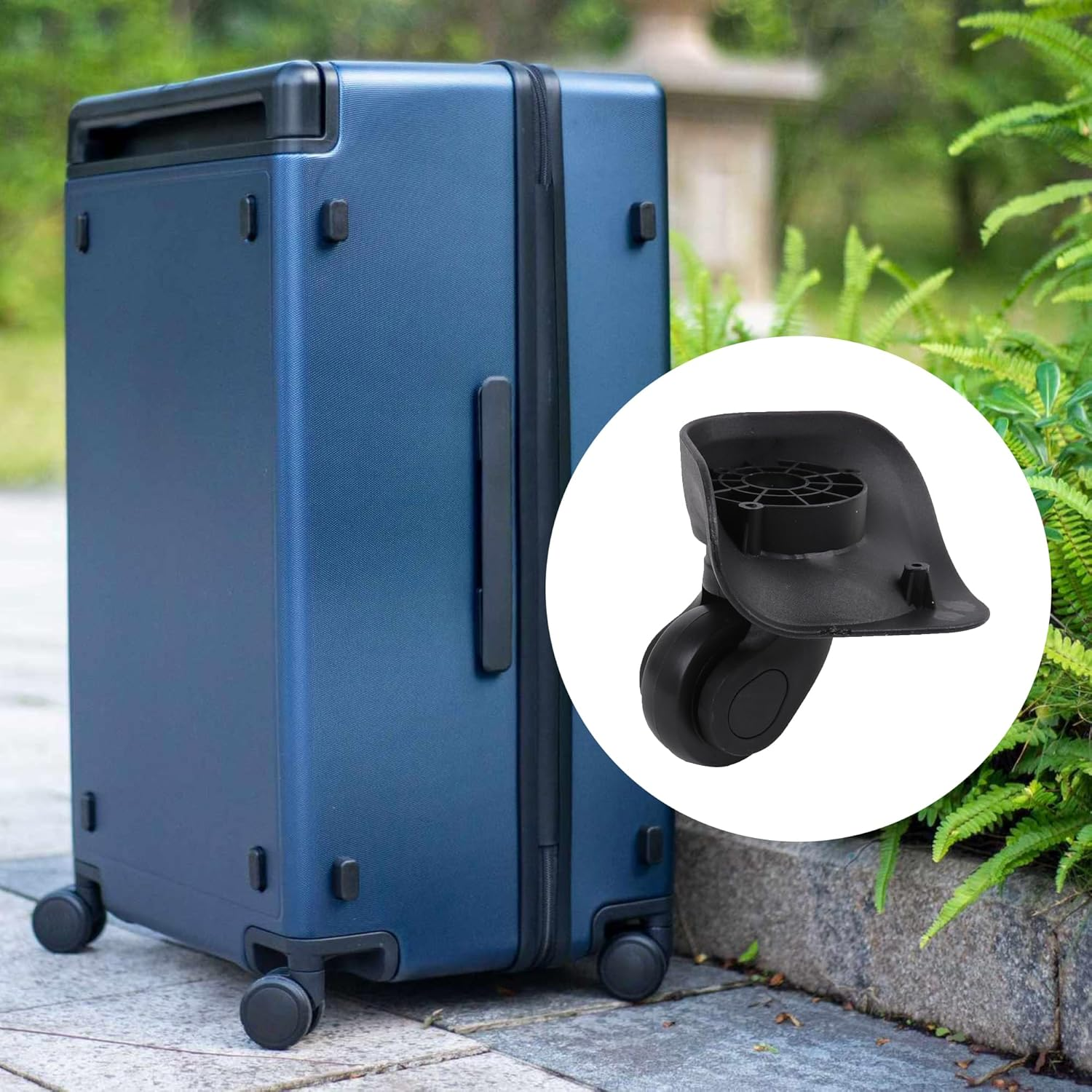 RDEXP 2Pieces 3.74" Luggage Wheel Replacement W041-2-L Right Black W/Screw for Loading image number 3