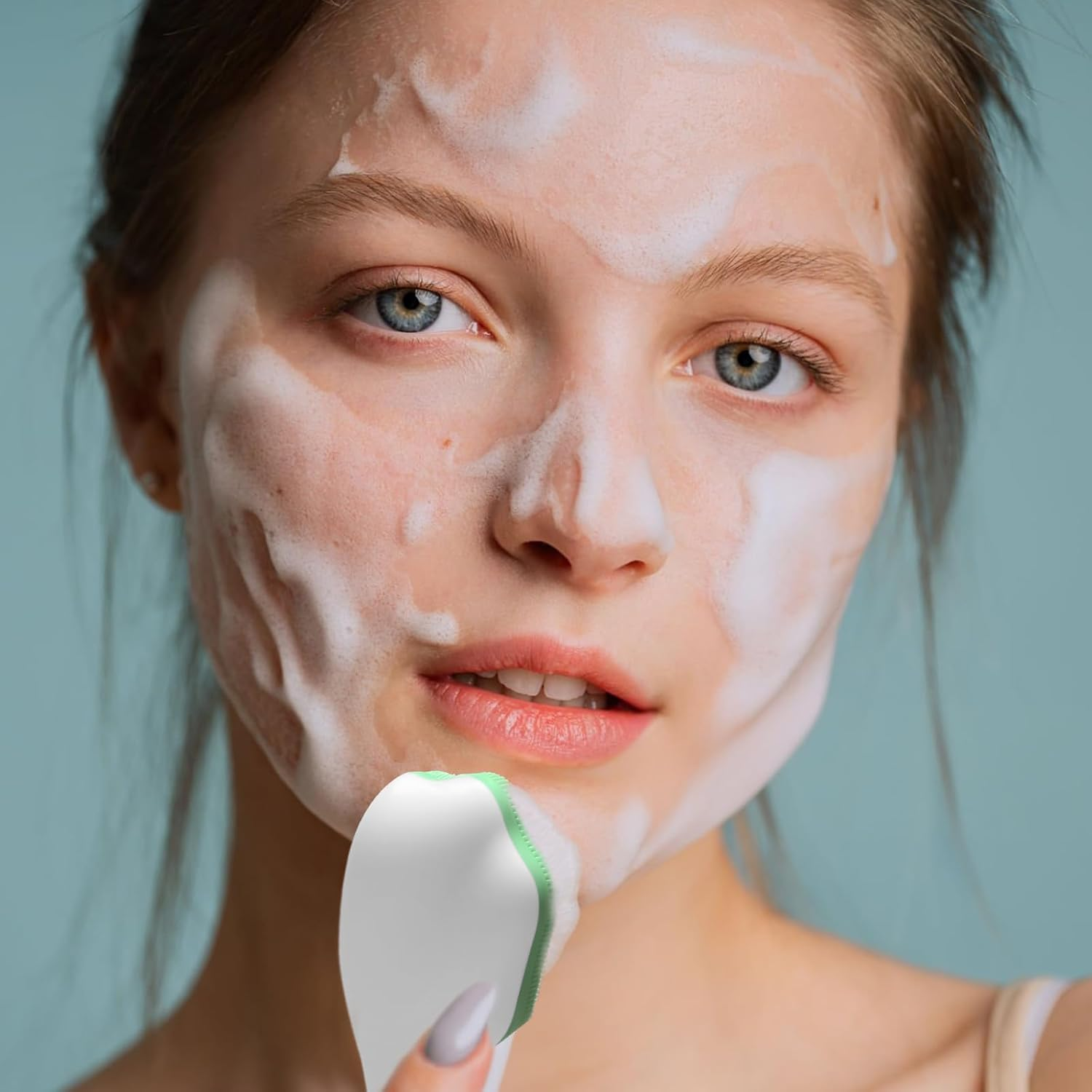 NILLOS Silicone Face Scrubber Brush, 3 PCS Cat Paw Facial Cleaning Brush for Deep Cleaning Silicone Exfoliating Tool(Pink, Blue, Green)