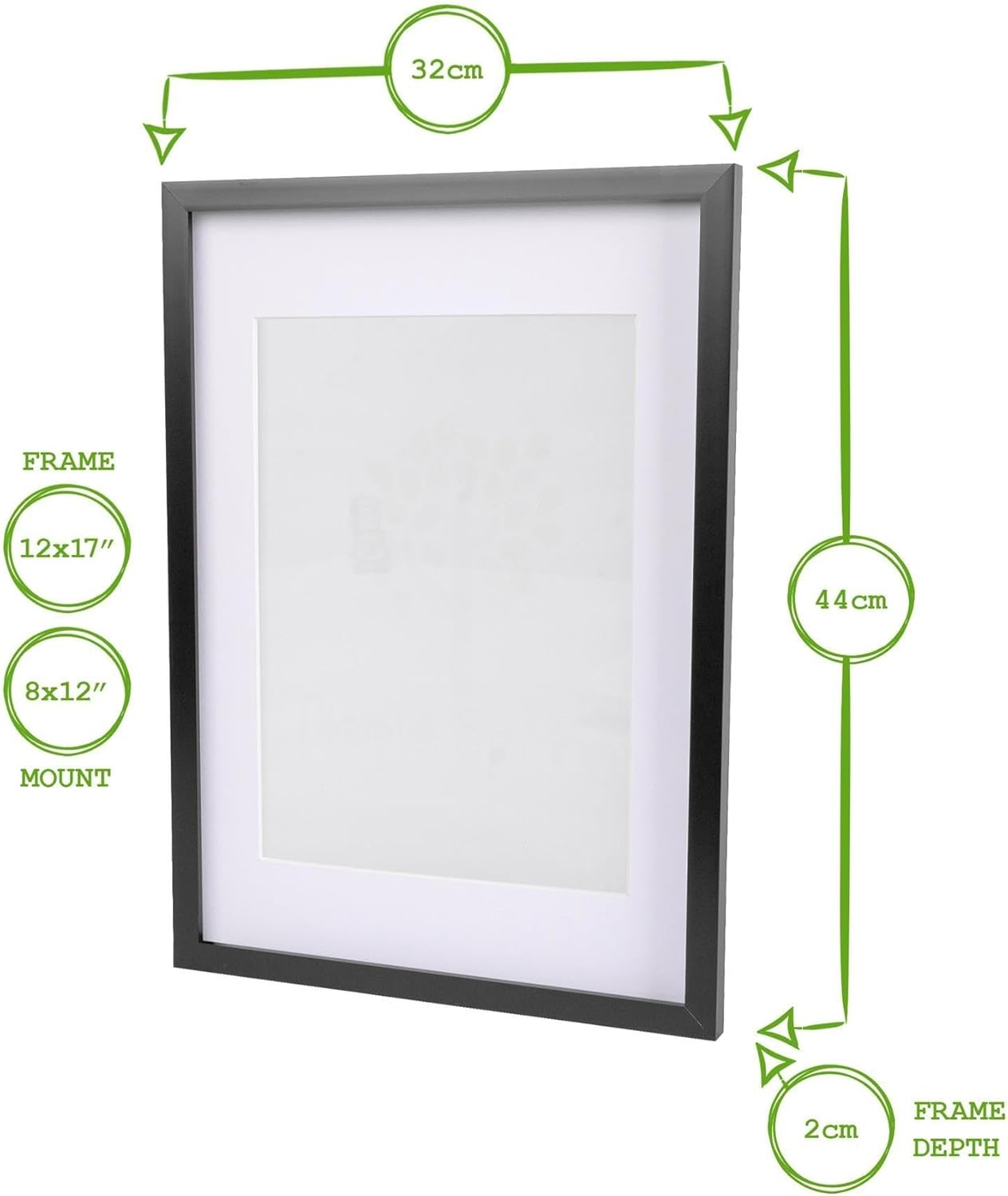 Nicola Spring 1X Grey A3 (12" X 17") Photo Frame with White A4 Mount - Glass Aperture Home Picture Wall Hanging Landscape Portrait Display - Grey image number 6