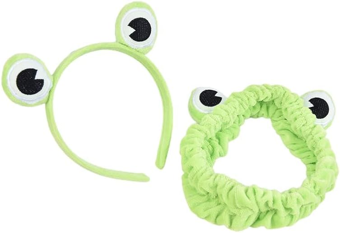 Green Funny Frog Makeup Headband Wide Brim Elastic Hair Bands Cute Girls Hair Bands Women Hair Accessories Fashion Hair Band Durable Design Hair Styling Accessories image number 3