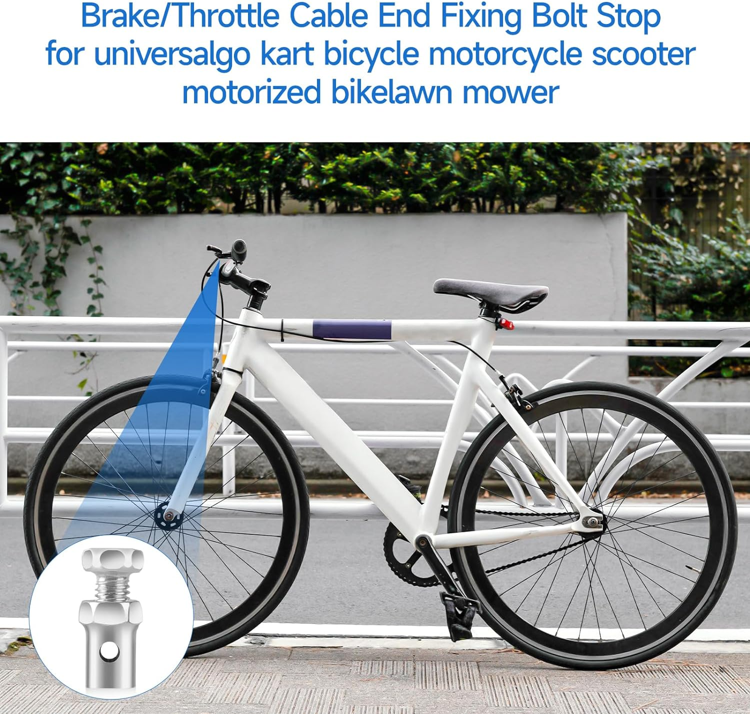 20 Pack 1/8" Universal Throttle Cable Ends Stop Throttle Brake Cable Parts Lock Clamps for Go Kart Motorcycle Motorized Bike Lawn Mower image number 4