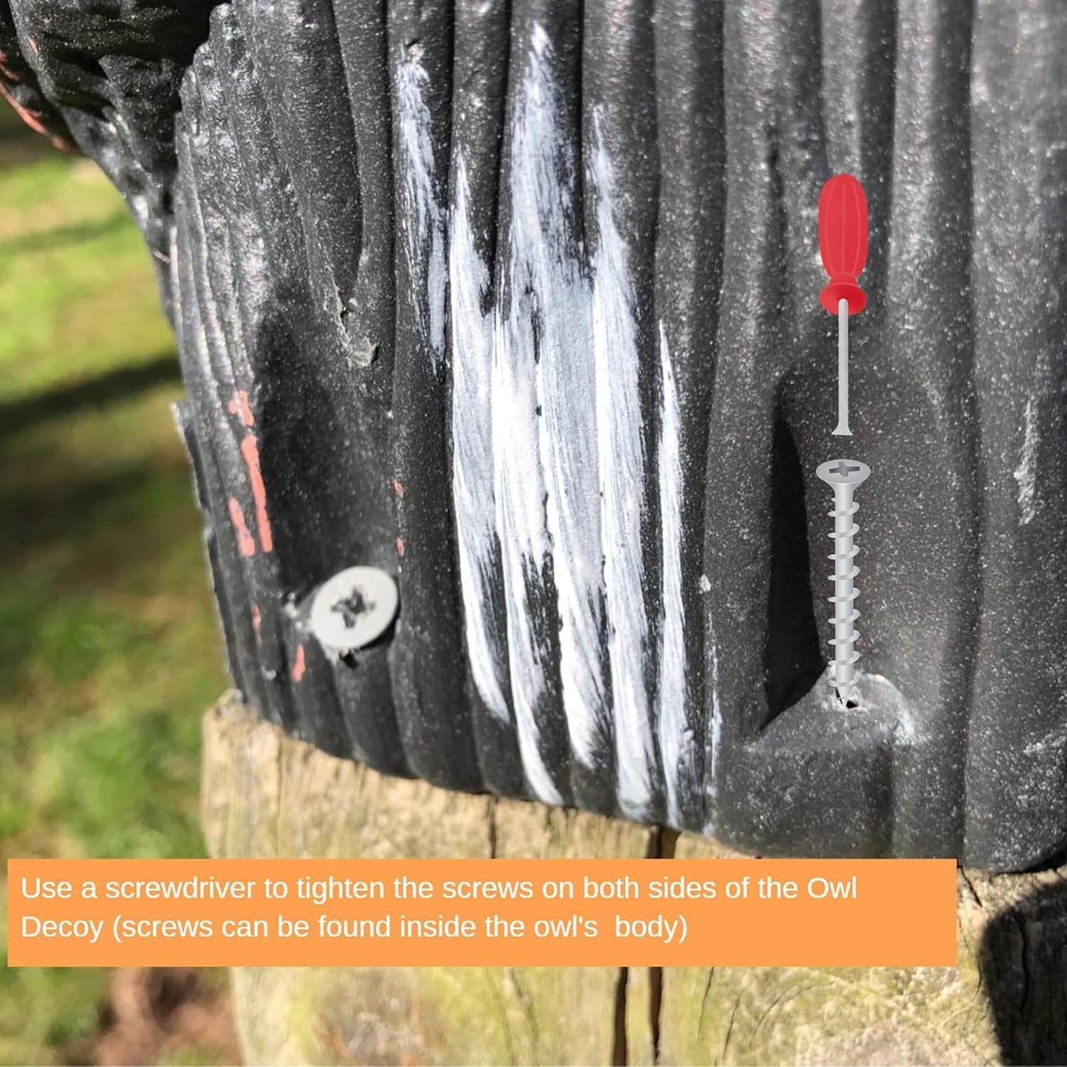 2 Pack Owls Decoy to Scare Birds Away Scarecrow Fake Owl with Rotating Head, Owl Decoys to Scare Birds Away, Nature Enemy Scarecrow Plastic Statues, Pigeon Deterrent Outdoor Yard, Garden Protectors image number 6