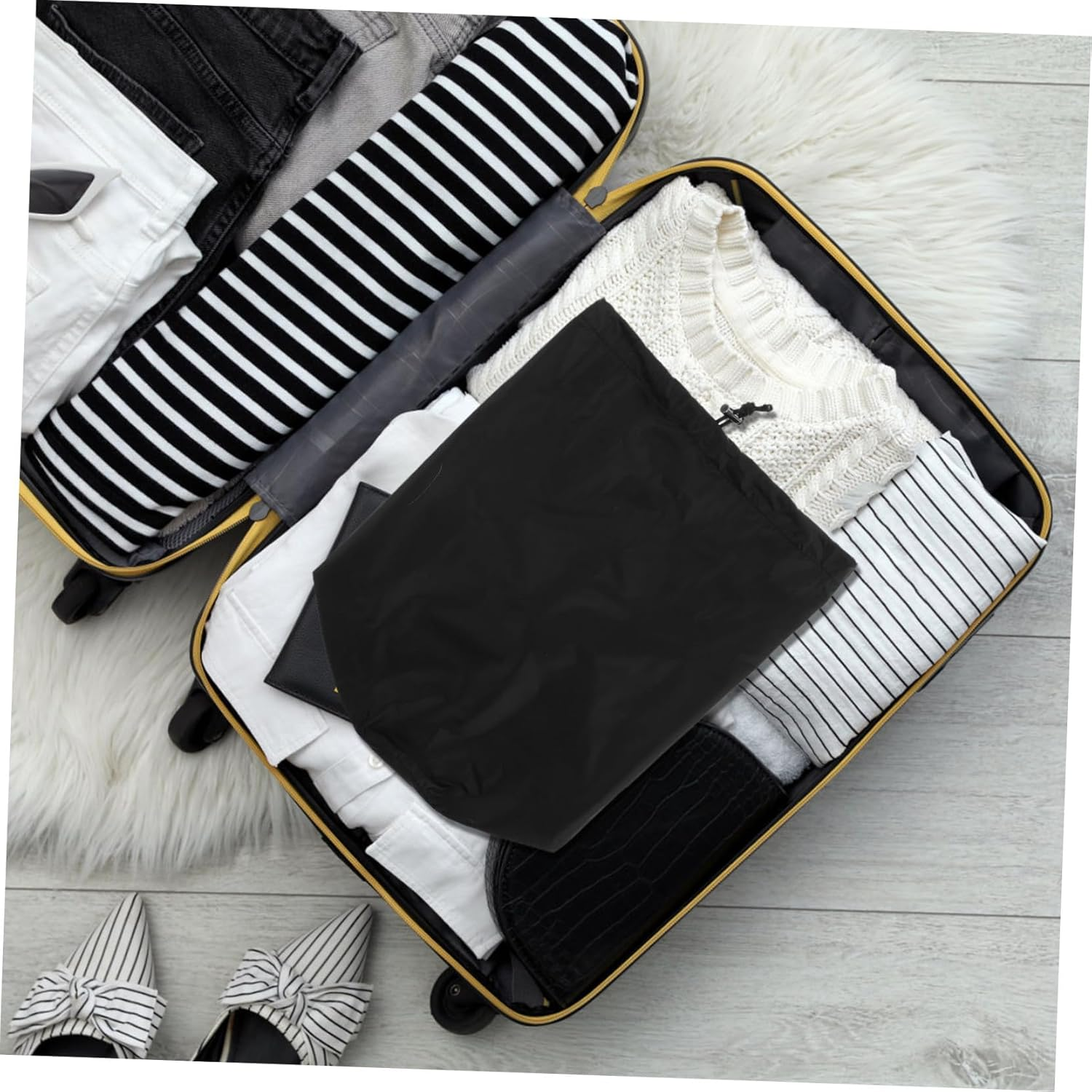 WRITWAA Storage Bag Lightweight Drawstring Pouch for Coat Rainwear Travel Garment Bag down Jacket image number 4