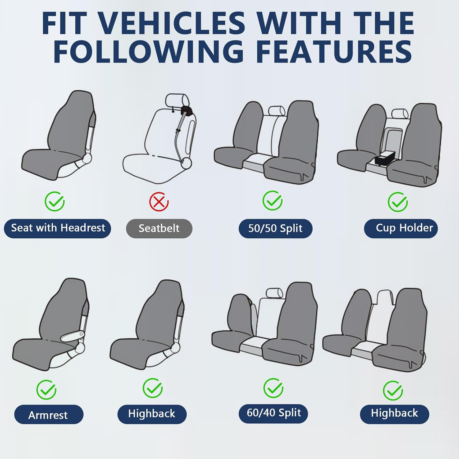 WODHMIEY 2 Pcs Waterproof Sweat Towel Car Seat Cover, 140 X 75Cm, Made from 3 Layers Towel Fabric, Nonslip Backing, Easy Installation, Machine Washable, Suitable for Cars, Suvs and Trucks image number 3