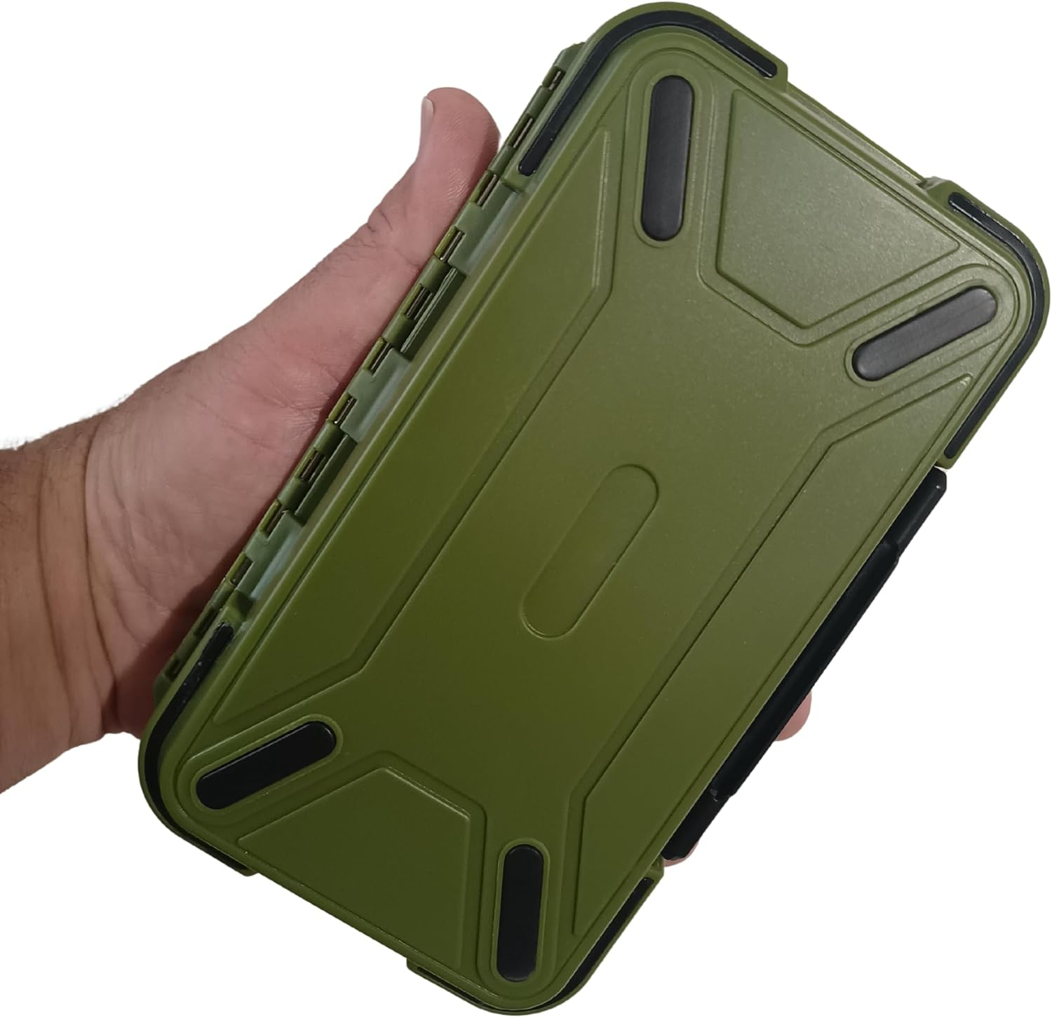 Whistytwig Compact Waterproof Fishing Tackle Box - Small, Organized Storage for Hooks, Lures, Jig Heads, and Fishing Equipment - Easy Storage - Compact to Carry Fishing (Green, Small)