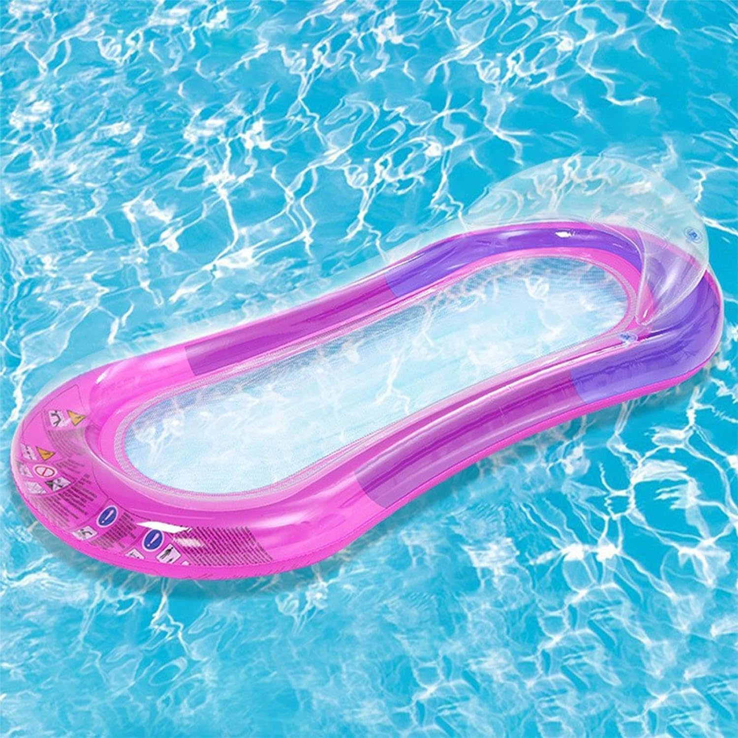 Inflatable Tanning Pool Lounger Float | Pool Raft Floatie Toys for Adults,Sun Tanning Floats with Headrest and Mesh Bottom, Pool Floating Lounge Bed for Swimming Pool Beach Lake image number 3