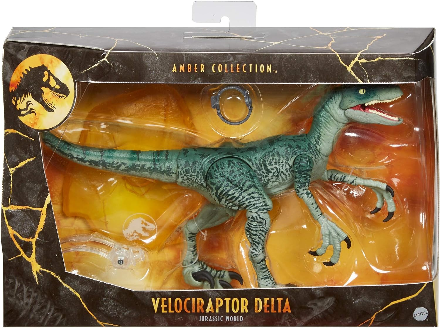 Jurassic World Amber Collection Velociraptor Delta 6-In Collectible Dinosaur Action Figure with Movie-Authentic Detail, Movable Joints & Figure Display Stand; for Ages 8 Years & Up image number 1