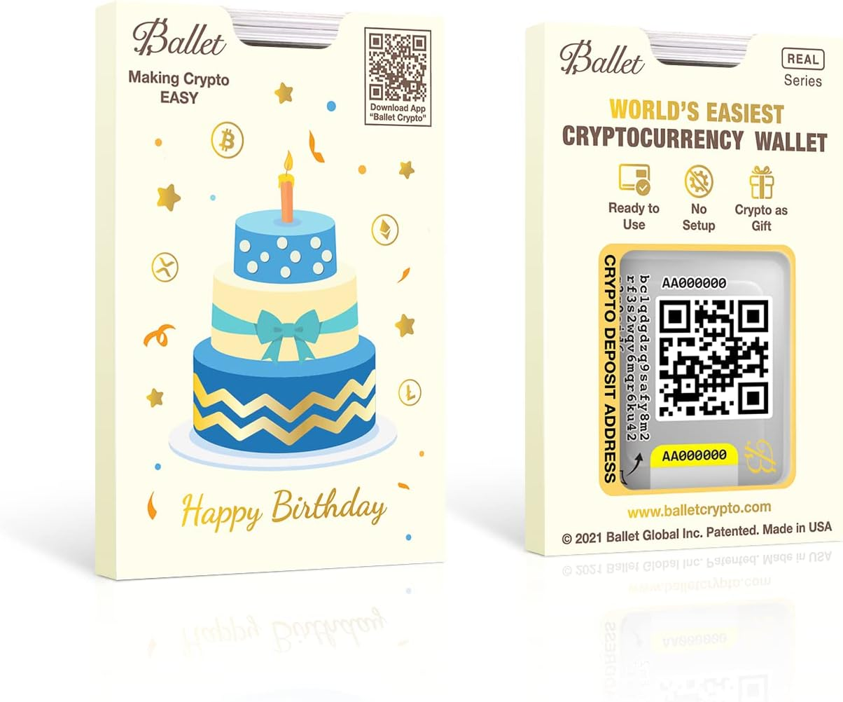 Ballet 3-Pack Gift Set REAL Bitcoin - the Easiest Crypto Cold Storage Card - Cryptocurrency Hardware Wallet with Multicurrency and NFT Support