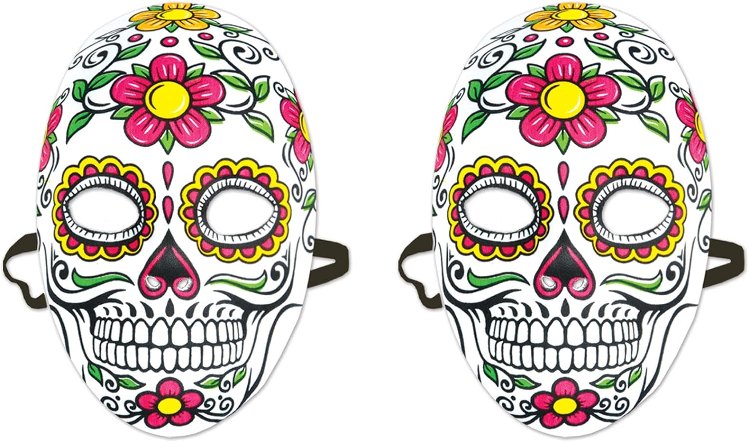 Beistle 00338, 2Piece Day of the Dead Masks, Multicoloured image number 4