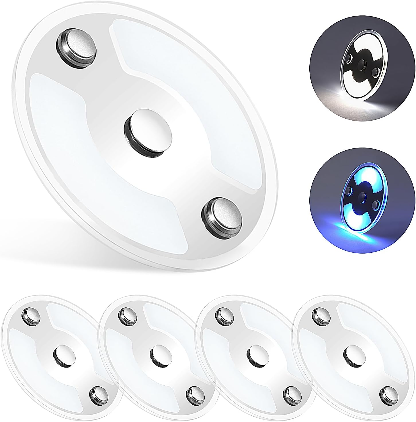 4 X 3&rdquo; 12V Campervan LED Interior Panel Puck Light Dimmable Ceiling Disk Light 5000K, Caravan Boat Surface Mount Fixture with Touch Switch for Motorhome Van Lighting