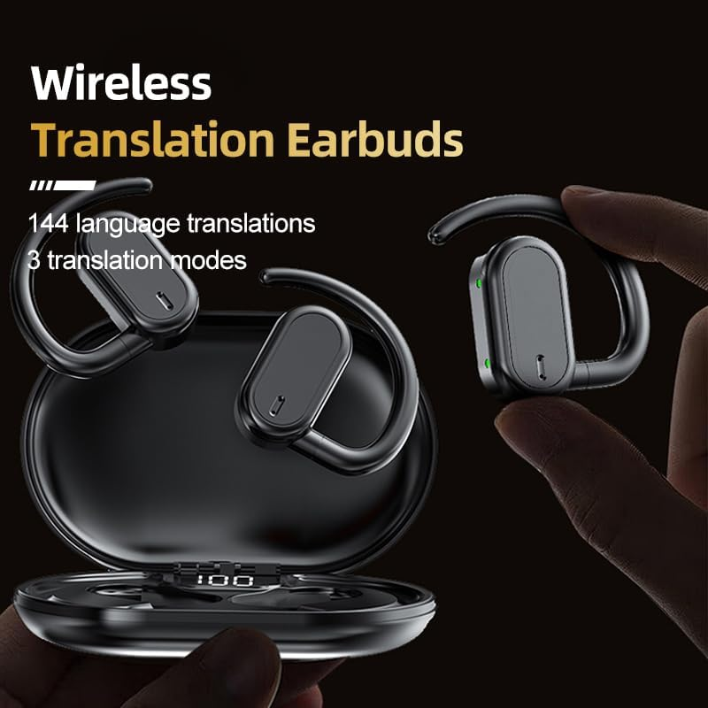 Voice Translator Earphones, Two-Way Translator Device with App for 144 Languages Offline, Intelligent Instant Voice Translator, Bluetooth 5.4 Wireless Music Earphones For image number 5