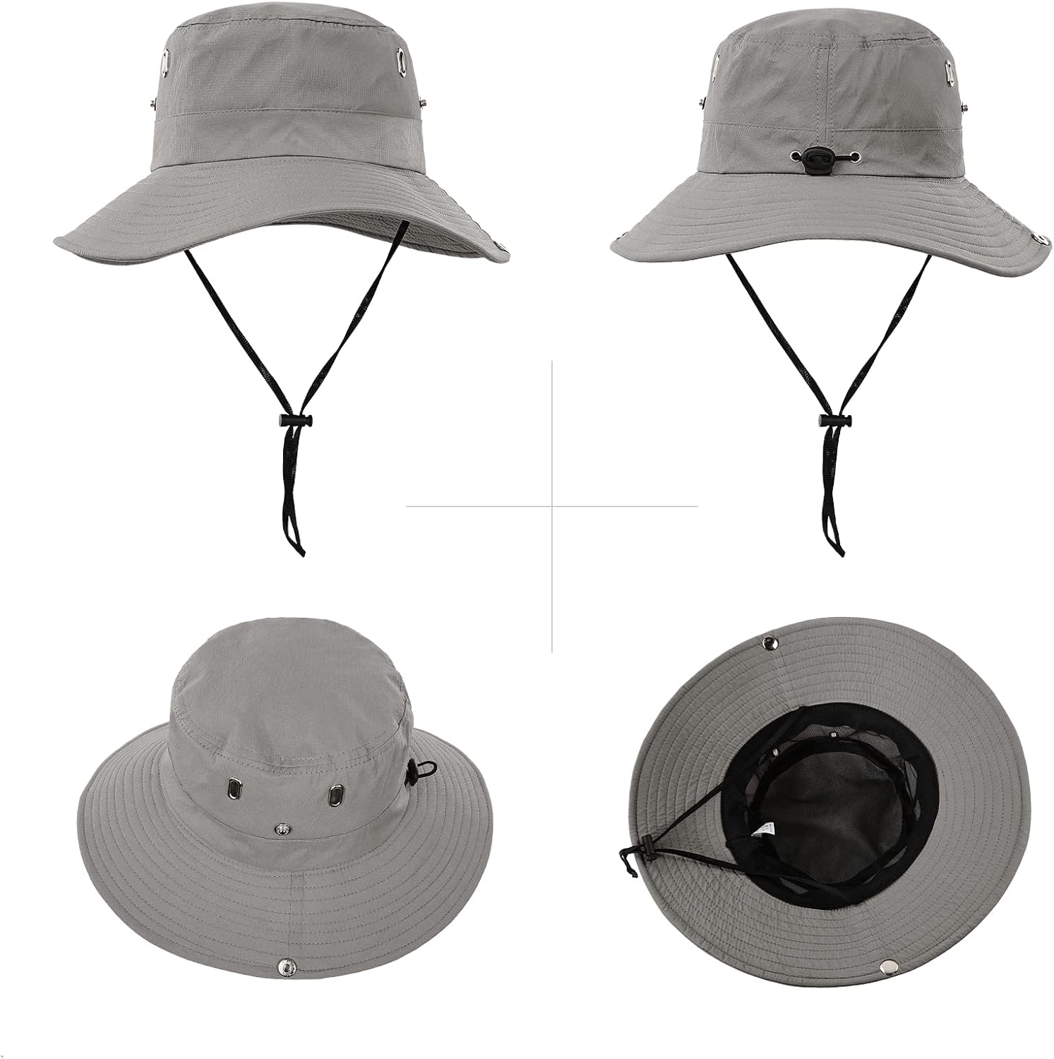 Surblue Boonie Sun Hat Wide Brim Fishing Hat with String for Hiking, Travel - Beige image number 4