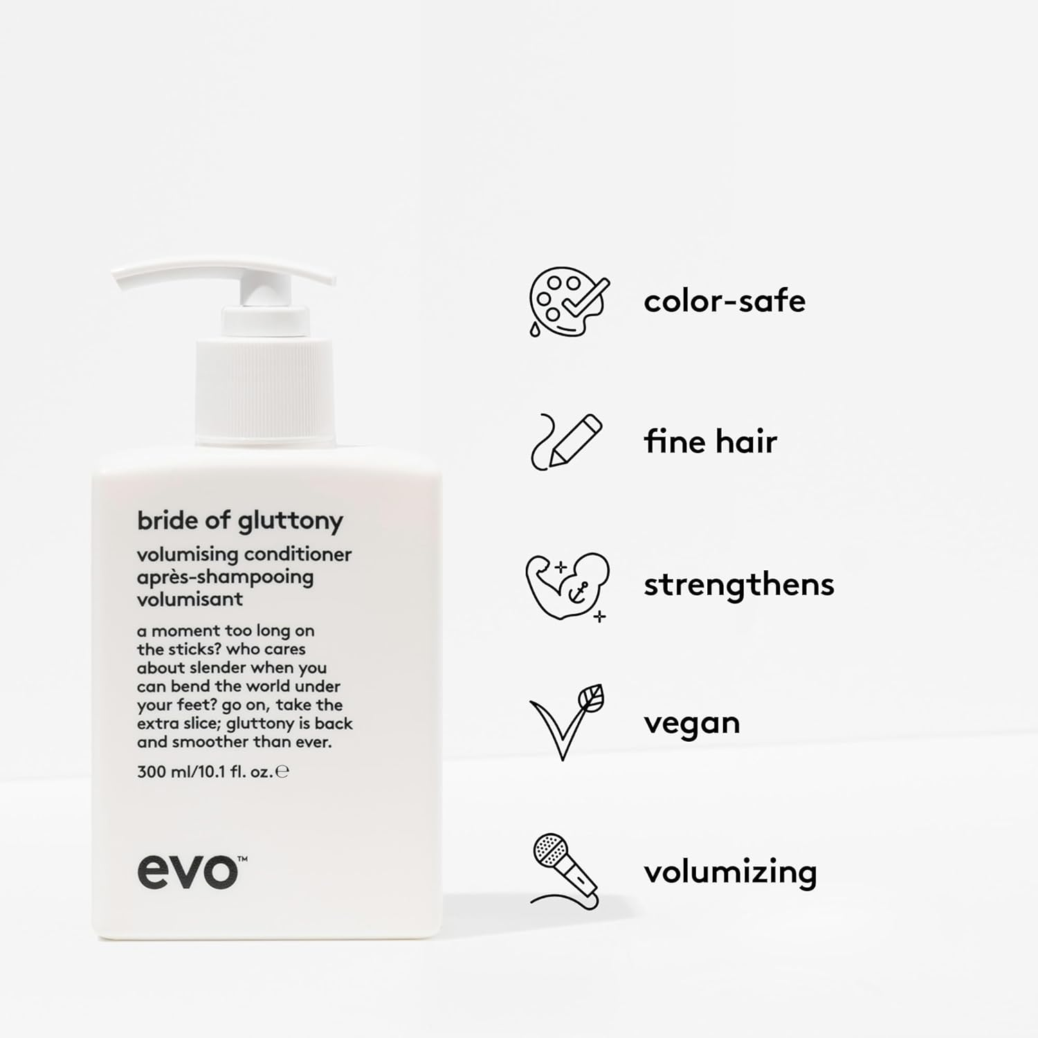 Evo Bride of Gluttony Volumising Conditioner - Protects Hair Colour - Reduces Frizz & Tones Hair Colour - 300Ml / 10.1Fl Oz